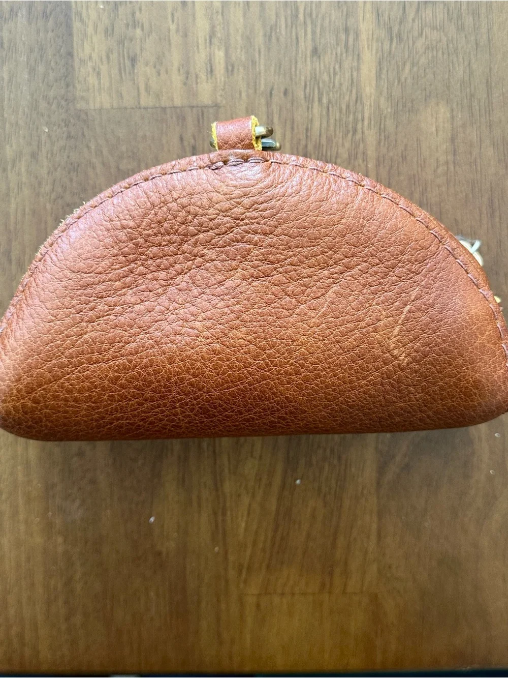 Portland Leather Goods Sunset Zippered Coin Pouch Bag Charm Sienna Brown